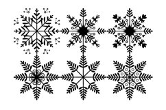 Winter Snowflake Set 1 Procreate Brush Stamp, 24 Xmas Snow Product Image 9