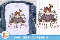 Hello Fall Monochromatic fall, Floral pumpkins svg Product Image 1
