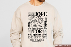 For the lord your god is the one who goes SVG, Christian SVG Product Image 1
