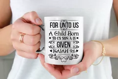 For Unto Us A Child Born SVG, Christian SVG Design Product Image 2