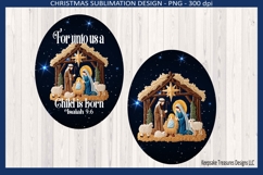 For Unto Us A Child Is Born Tree Ornaments Sublimation Png Product Image 1