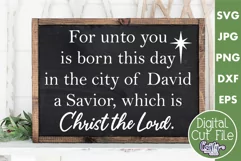 Christ The Lord | Luke 2 11 Christmas Farmhouse Sign Svg Product Image 1