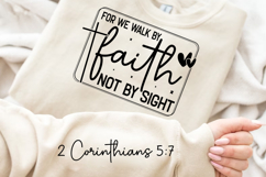 For We Walk By Faith Sleeve SVG Design Product Image 2