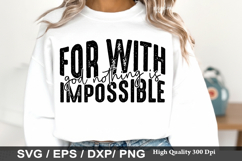 For with God Nothing is - Christian SVG Design Product Image 1