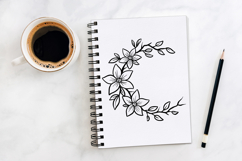 Foral Leaf Moon Wreath Flower Graphic Clipart PNG Product Image 2
