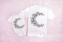 Foral Leaf Moon Wreath Flower Graphic Clipart PNG Product Image 3