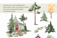 Scandinavian Forest Watercolor Clipart Set Product Image 2