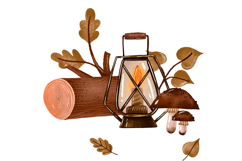 Cozy Woodland Camping Clipart Set Rustic Autumn Elements Product Image 10