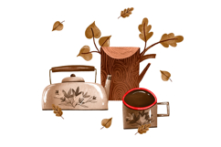Cozy Woodland Camping Clipart Set Rustic Autumn Elements Product Image 2