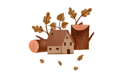 Cozy Woodland Camping Clipart Set Rustic Autumn Elements Product Image 5