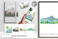 Digital Paper Forest and Mountain Product Image 1