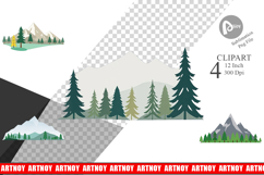 Forest Mountain Clipart Product Image 1