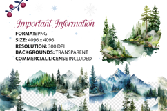 Forest and River Watercolor Clipart 58 PNGs Transparent 300 Product Image 5