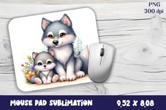 Watercolor Wild Animal Mouse Pad Sublimation Product Image 1