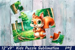 Squirrel Puzzle Design. Animals Puzzle Sublimation Product Image 1