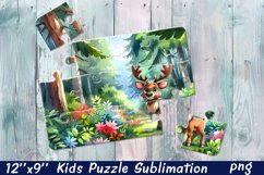 Elk Puzzle Design. Animals Puzzle Sublimation Product Image 1