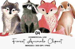 Forest Animals Clipart Sublimation Product Image 1
