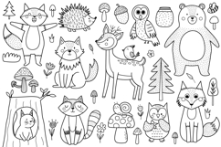 Cute Forest Animals Clipart Big Collection Product Image 12