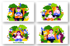 10 Forest Bathing Vector Illustration Product Image 2