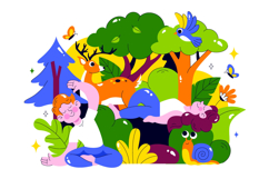 10 Forest Bathing Vector Illustration Product Image 4