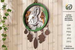 Forest Dream Catcher Laser Cut. Layered Dream Catcher SVG Product Image 1