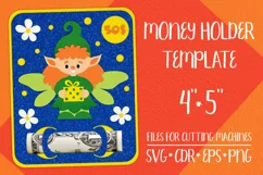 Forest Elf Girl Birthday Card. Money Holder Template for cutting machines.  For making a Birthday gift card
