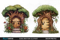 Fairy Door,Fairy House,Fantasy Clipart,Fantasy Door,Forest Fairy,Watercolor Clipart,Watercolor Fairy,Watercolor Fantasy,Moon Door,Watercolor House,Forest Magic,Clipart Bundle,Printable Art,Watercolor Painting,