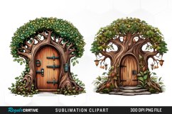 Fairy Door,Fairy House,Fantasy Clipart,Fantasy Door,Forest Fairy,Watercolor Clipart,Watercolor Fairy,Watercolor Fantasy,Moon Door,Watercolor House,Forest Magic,Clipart Bundle,Printable Art,Watercolor Painting,