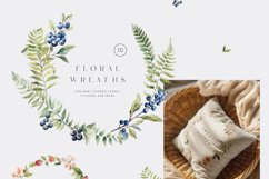 Floral Forest Wreaths Watercolor Clipart, Greenery Frames Product Image 2