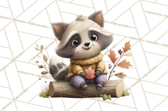 Cozy Woodland Animals Clip Art, Fall Forest Animals Png Product Image 2