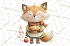 Cozy Woodland Animals Clip Art, Fall Forest Animals Png Product Image 3