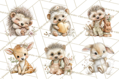 Baby Woodland Creatures, Forest Animals, Nursery Clipart PNG Product Image 5