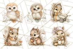 Baby Woodland Creatures, Forest Animals, Nursery Clipart PNG Product Image 8