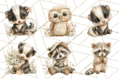 Baby Woodland Creatures, Forest Animals, Nursery Clipart PNG Product Image 7