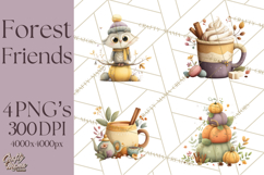Cozy Woodland Animals Clip Art, Fall Forest Animals Png Product Image 1