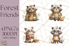 Cozy Woodland Animals Clip Art, Fall Forest Animals Png Product Image 1