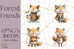 Cozy Woodland Animals Clip Art, Fall Forest Animals Png Product Image 1