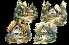 12 Whimsical Forest Garden Cottages Clipart, Sublimation PNG Product Image 4