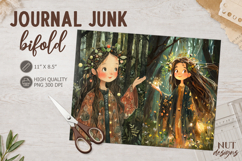 Enchanted Forest Girl Junk Journal Bifold fairy forest witch Product Image 1