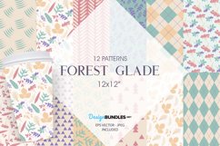Forest Glade Digital Paper, Forest Glade Vector Patterns Product Image 1