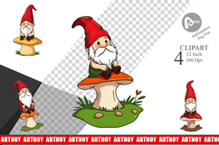 Gnome in the Forest Clipart Product Image 1