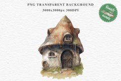 Forest Gnome House Fantasy Watercolor Fairytales Clipart PNG Transparent Print for invitation t-shirt designs sublimation designs tumbler kids printable digital  watercolor Forest Gnome house png, sublimation, magic fantasy clipart, clip art, garden gnome