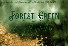 12 Forest Green Watercolor Backgrounds - JPG Product Image 1