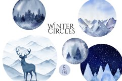 Forest landscape watercolor clipart Winter scenery images clip art