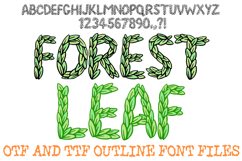 Forest Leaf Alphabet Lettering Font Leaves ABC OTF  by Squeeb Creative