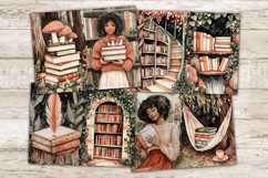 GlamArtZhanna, Forest Library Junk Journal Pages, Bookworm Junk Journal Paper, Book Lover Digital Collage Sheet, Reading Scrapbook Kit, Nature Junk Journal Kit, Bookshelf Journal Card, Bookish Journaling Pages, Cozy Reading Ephemera Pages, Book Worm Diary
