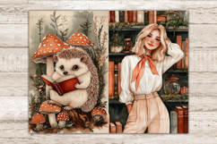 GlamArtZhanna, Forest Junk Journal Paper, Library Junk Journal Pages, Library Girl Collage Sheet, Mushrooms Scrapbook Paper, African American Girl With Books Junk Journal Kit, Book Worm Journal Card, Bookish Journaling Pages, Books Ephemera, Bookshelf Jun
