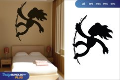 Forest Man Is Jumping, Kids Bedroom Sticker Product Image 1