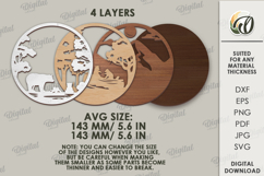 Forest Round Signs Bundle Laser Cut. Wall decor SVG Product Image 3