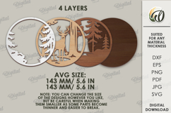 Forest Round Sign Laser Cut. Deer SVG Product Image 2